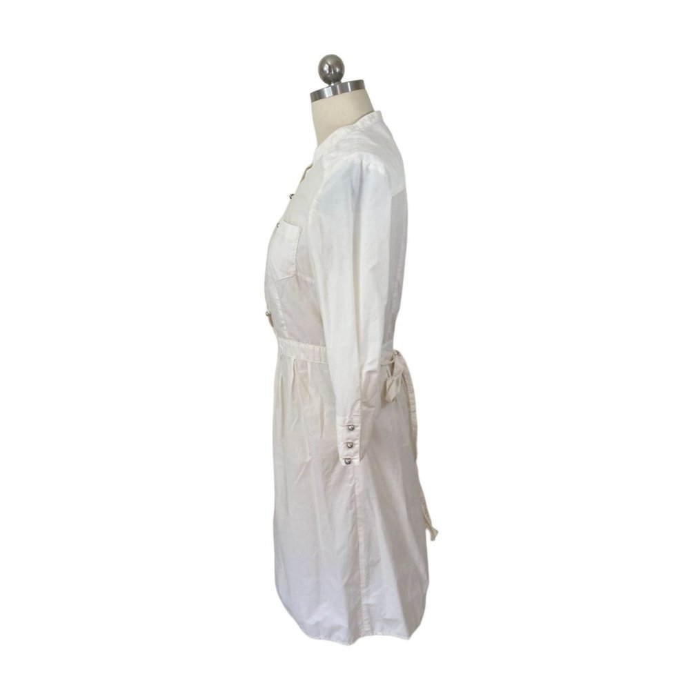 Parameter Womens Dress 6 Ivory Cotton Minimalist Mod Knee Length Buttons - Picture 4 of 11
